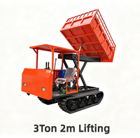 Camion benne sur chenilles de 2 m avec nacelle élévatrice à ciseaux, capacité 3T, 31 CV, Euro 2, 4x4 tout-terrain pour travaux agricoles et de construction