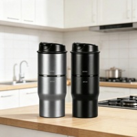 Moulin à café et machine à café 2-en-1 de 1600 mAh, capacité de 40 tasses, réglage de mouture grossière ajustable pour usage quotidien en extérieur, au bureau ou comme cadeau