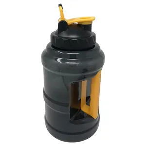 Botella de agua fría de gran capacidad para gimnasio, bote portátil con mango para la boca, sin BPA, para Fitness, al aire libre, mezclador de proteínas, 2,2 L
