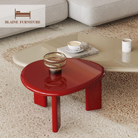 BLAINE Ensemble de table basse moderne de luxe écologique en laque acrylique avec plateau au design irrégulier, personnalisable et garantie de 3 ans