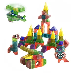 2024 di vendita calda educativo Montessori stelo colorato fai da te piastrelle magnetiche geometriche blocchi di costruzione impostati altri giocattoli a blocchi per bambini