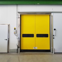 Высокоскоростные рулонные ворота ADV2 с самовосстановлением, класс ветроустойчивости 2, звукоизоляция 60 дБА, алюминий+ПВХ, промышленные холодостойкие ворота