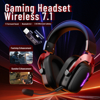 Auriculares para Juegos J26 de Baja Latencia, Inalámbricos 6.0 2.4G, con Micrófono ENC, para PC Gamer