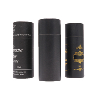 Emballage cosmétique de luxe 1oz 30ml 50ml Bouteille d'huile essentielle noire en verre avec compte-gouttes et boîte en papier