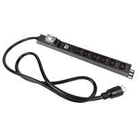 Bloc d'alimentation OIT PDU 240V 30A 1U 6 prises C13 verrouillables avec affichage LCD, compteur V/A et prise L6-30P, matériel électrique
