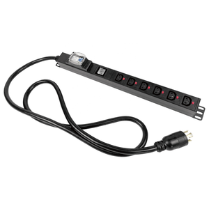 OIT-Enchufes bloqueables PDU de 240V, 30A, 1U, 6bit, C13, con pantalla LCD, medidor de V/A y enchufe de L6-30P, suministros eléctricos pdu - Product Image 2