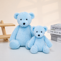 Ours en peluche Kawaii aux couleurs pastel, doux et moelleux, rose, bleu, gris, crème, animal en peluche, poupée ours, décoration de chambre d'enfant, cadeau