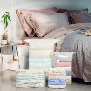 Airbaker bán buôn rõ ràng Cube Space Saver Jumbo chân không nén lưu trữ niêm phong Bag Set cho chăn chăn quần áo bộ đồ giường - Product Image 5