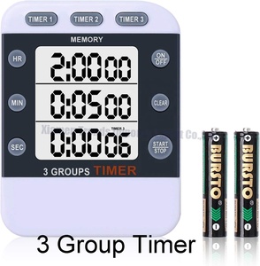 Timer Digitale da <span class=keywords><strong>Cucina</strong></span> Magnetico 99H59M59S a 3 Canali e 3 Gruppi con <span class=keywords><strong>Grande</strong></span> Display LCD e Clip - Product Image 5