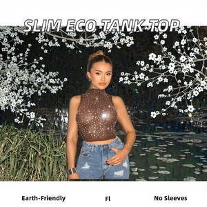 Camiseta sin mangas casual de invierno para mujer europea y americana, cuello redondo, ajustada, sexy, ecológica, con logo frontal corto - Product Image 2