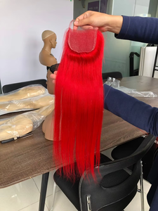 Los Mejores Productos para el Cabello con Cierre, Trama de Cabello Humano Virgen de Colores sin Procesar, Venta al Por Mayor de Cabello Brasileño Rojo <span class=keywords><strong>Tres</strong></span> Paquetes - Product Image 4