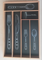 Organisateur de couverts multifonctionnel extensible en bambou naturel, écologique, motif décoratif, plateau de tiroir de cuisine moderne, qualité supérieure