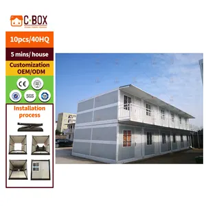 Cbox Fast Installation Hoisting Mobile Prefab Folding Container House for Worker Accommodation and Canteen