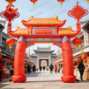 Arche gonflable géante sur le thème du Dieu de la richesse, porte festive pour centre commercial, promotion du Nouvel An - Product Image 5