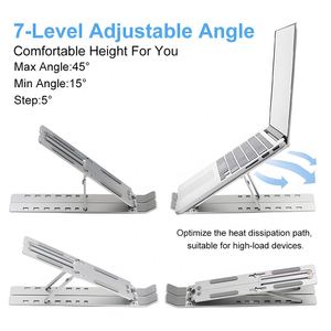 Aluminum Alloy Laptop <b>Stand</b>, Portable Notebook <b>Stand</b> Notebook Holder With Angle Adjustment Table <b>Stands</b> Holders - Product Image 4