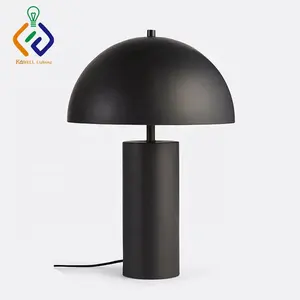 Siyah Metal gölge mantar başucu masa lambası gece standı lamba otel masa lambası Metal şemsiye gölge ile