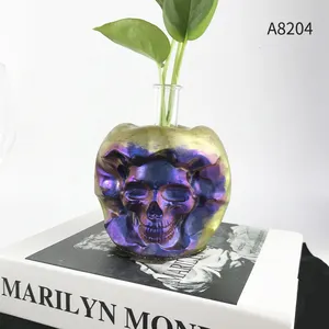 A8204 3D Apple Skull Hydroponic Silicone Mold DIY Apple Skull Vase silicone mold