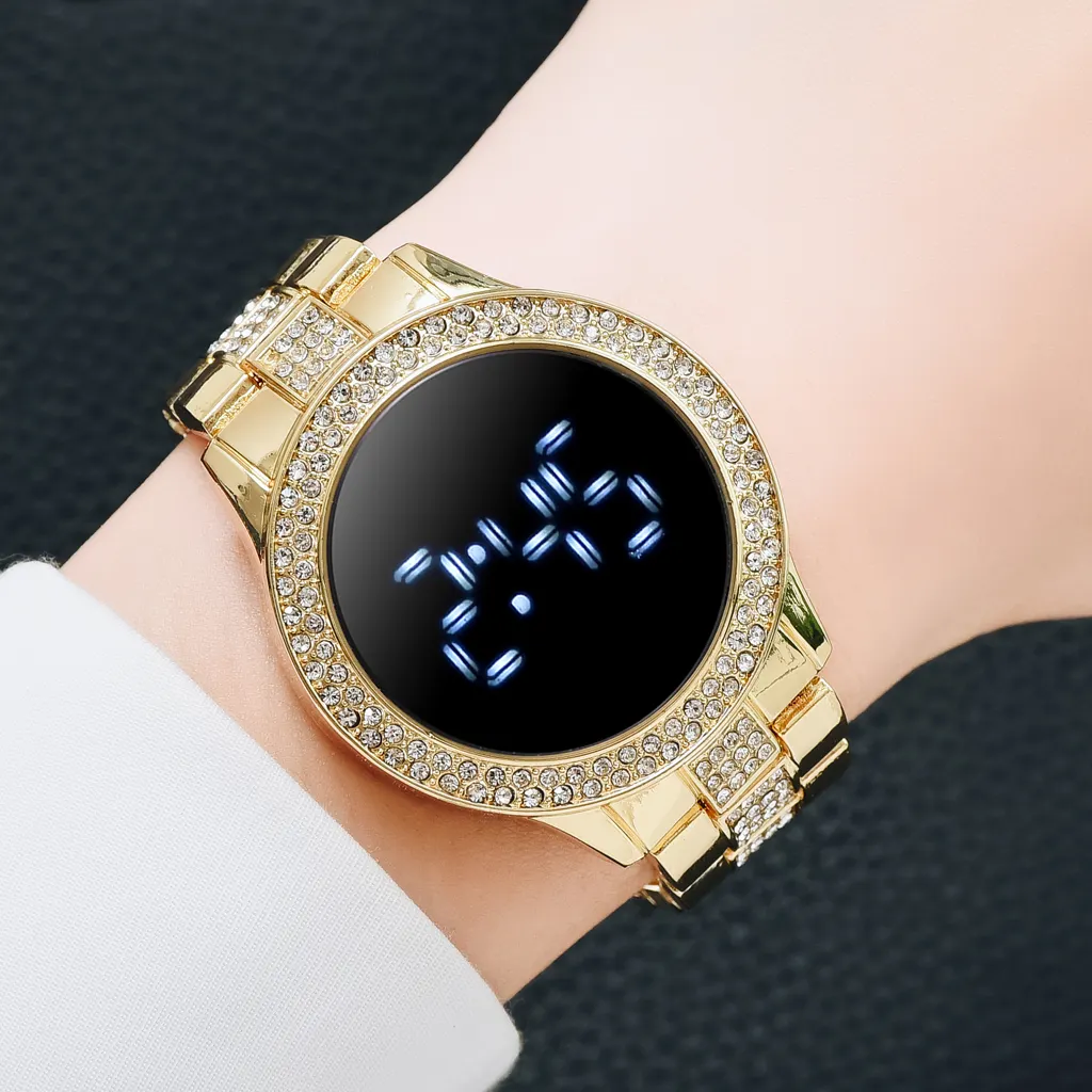 lw08 LED Geneva Digital Sport Watch Alloy Electronic Dress Diamond Watch Women's Watches Clock relogio feminino Dropshipping