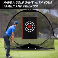 Filet de golf robuste 8x7x7ft avec cible Bullseye segmentée de 7ft de profondeur, structure à câbles, portable pour extérieur