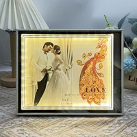 Lámpara de Mesa con Marco de Fotos e Iluminación LED, para Regalo, Adorno, Luz Nocturna Ambiental para Interiores, Decoración para Bodas, Fiestas, Escritorio, Mesita de Noche