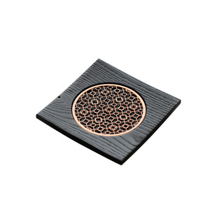 Solid Wood <b>Tea</b> <b>Tray</b> Square Ash Wood Wabi Sabi Style With Metal Gasket For <b>Tea</b> Ceremony Accessories - Product Image 5