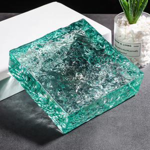 주문을 받아서 만들어진 튼튼한 스테인드 글라스 벽돌 사각 커튼 벽 단단한 다채로운 현대 투명한 거실 위생 결정 - Product Image 1