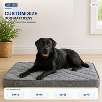 Matelas pour chien sur mesure, gris matelassé, lit pour animaux de compagnie, 58x43, 76x48, 89x58, 108x71 cm, vente en gros