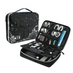 Sac de rangement pour câbles personnalisé, résistant à l'eau, avec double compartiment pour câbles, chargeurs, batterie externe, étui pour tablette uniquement - Product Image 1
