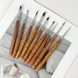 Brosses à ongles en bois OEM ODM avec logo personnalisé, pinceaux de haute qualité pour la peinture au gel pour salon de manucure - Product Image 3