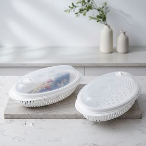 Conteneur personnalisé pour poisson vapeur au micro-ondes, grand récipient de cuisson vapeur pour four à micro-ondes, chauffe-pains vapeur, plateau pour poisson vapeur - Product Image 1