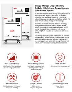 Batería de litio Lifepo4 con Bms inteligente, sistema de almacenamiento de energía <span class=keywords><strong>Solar</strong></span> esencial, función de comunicación, 25,6 v, 120ah - Product Image 6