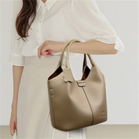 Sacs à main en cuir souple pour femmes, sac à bandoulière vintage, sac de luxe pour femmes, grande capacité, doublure en polyester, fermeture à glissière