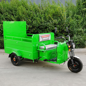 รถบรรทุกขยะไฟฟ้าสามล้อ สีเขียว เกียร์ธรรมดา สำหรับเก็บขยะและขนส่ง - Product Image 2