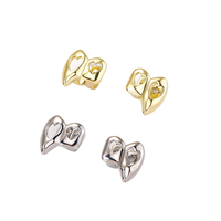 Grillz double cœur creux plaqué or bicolore, dents de vampire, bijoux dentaires Hip Hop pour Halloween, fournisseur en gros