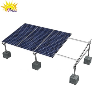 Support de système solaire au sol en acier au carbone pré-assemblé avec vis de mise à la terre ou poteau en béton - Product Image 1