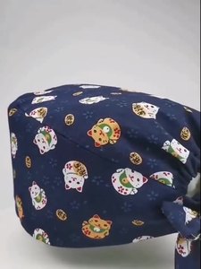 定制制造商可调节尺寸棉质护士手术帽印有卡通图案医生美容工作服速干医院用 - Product Image 6