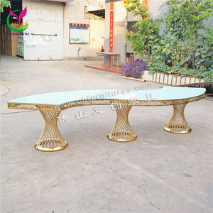 <span class=keywords><strong>Tavolo</strong></span> da Pranzo di Lusso <span class=keywords><strong>in</strong></span> <span class=keywords><strong>Vetro</strong></span> Serpentino Bianco con Specchio per Sale da Ricevimento e Matrimoni - Product Image 2