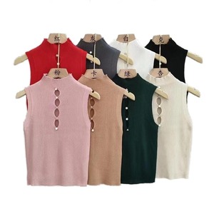 Maglione Estivo da <span class=keywords><strong>Donna</strong></span> <span class=keywords><strong>Senza</strong></span> <span class=keywords><strong>Maniche</strong></span> a Collo Alto, Top Elegante da <span class=keywords><strong>Donna</strong></span> - Product Image 2