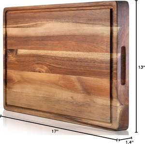 Juego de tabla de cortar de bambú al por mayor con ranura esencial de cocina Premium - Product Image 4