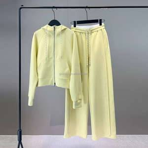 Traje deportivo para <span class=keywords><strong>mujer</strong></span>, novedad de otoño 2026, conjunto informal de dos piezas de marca de gama alta supercaliente con capucha genuina - Product Image 3