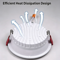 Spot LED encastré anti-éblouissement 75-80mm, plafonnier en aluminium à bord étroit, 5W 7W 3CCT, 2,5 pouces 3 pouces