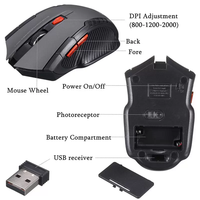 Souris Optique Sans Fil Ergonomique 2,4 GHz Mini Souris de Jeu Sans Fil avec Récepteur USB
