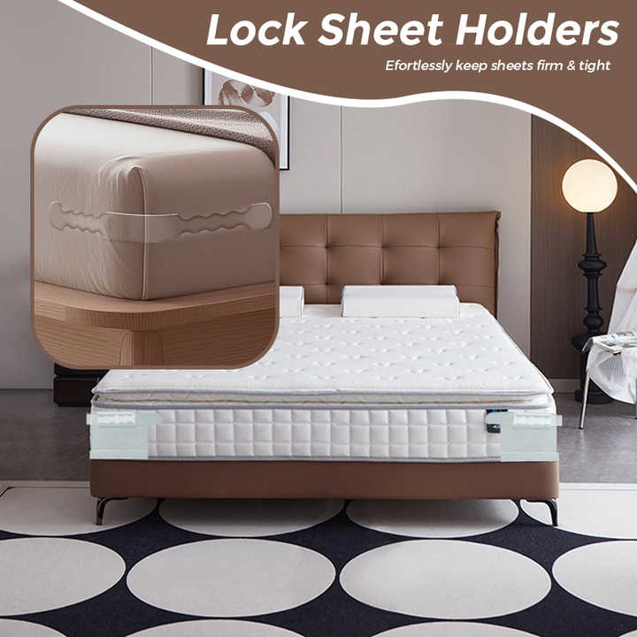 Bed Lock Sheet Holders - New Upgrade Straps To Keep Fitted Sheets Tight, Fit All Mattress Sizes (No Clips)