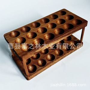 Wooden Double Layer Egg <b>Storage</b> <b>Rack</b> Solid <b>Wood</b> Compartmentalized Kitchen Freshness Preservation Egg Organizer - Product Image 3