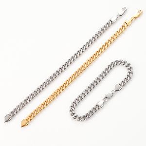 Jewelry for <b>Men</b> Stainless Steel Bracelet Gold Plated Jewelry Cuban Link Bracelet Chunky Bracelet Durable Stainless Steel Jewelry - Product Image 2