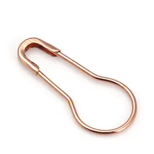 Hot-selling Garment Brass string Gourd Loop Pin Rose Gold Hang Up Label Safety Pin Pear Shaped Safety pin