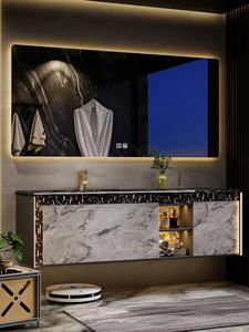 Ensemble de meubles de salle de bain de style hôtel avec <span class=keywords><strong>lavabo</strong></span> en pierre de luxe, <span class=keywords><strong>meuble</strong></span> de <span class=keywords><strong>lavabo</strong></span> haut de gamme sur mesure - Product Image 2