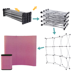 Pared desplegable de tela tensada de una sola cara con sistema de expansión por resorte y estuche para varilla de tracción - Product Image 2