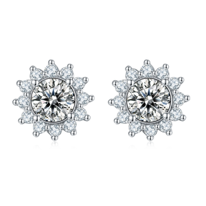 Pass Diamond <strong>Tester</strong> Moissanite Earrings Fine Jewelry 925 Silver D Color Moissanite Solitaire Lab Diamond Stud Earrings - Product Image 2