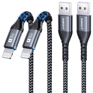 Câble de données USB SUNGUY à charge rapide, tressé en nylon écologique, Type-A vers Type-C, pour téléphone portable et utilisation en voiture - Product Image 1